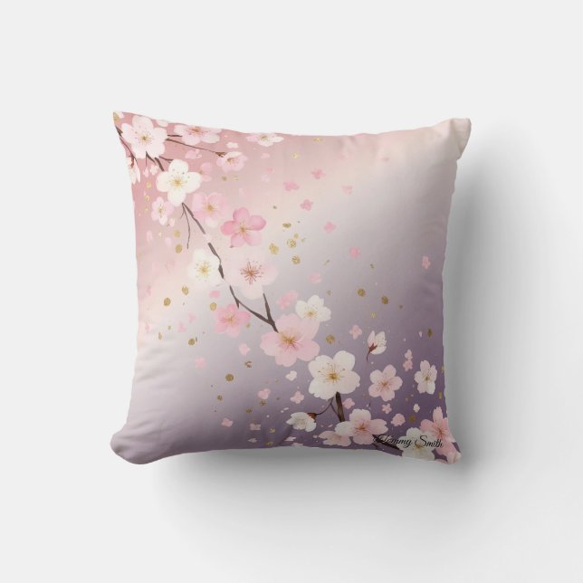 Elegant Dreamy Cherry Blossom Sierkussen (Voorkant)