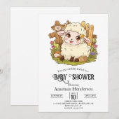 Elegant Dreamy Sheep Baby shower Kaart (Voorkant / Achterkant)