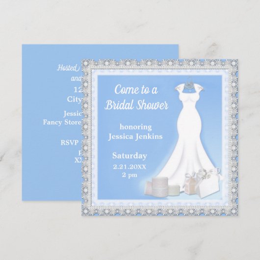 Elegant Dress Bridal Shower Kaart (Voorkant / Achterkant)