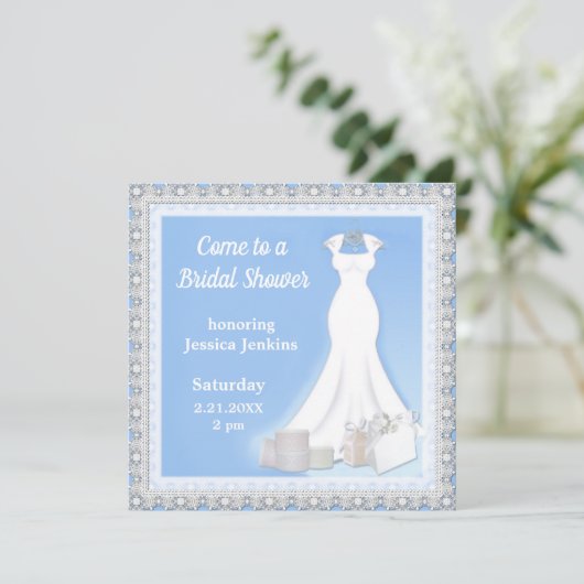 Elegant Dress Bridal Shower Kaart (Staand voorkant)