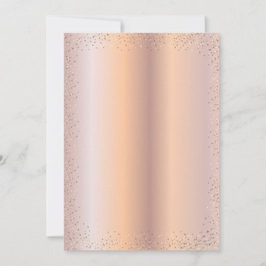 Elegant Dress, Confetti Rozen Quinceañera Kaart (Achterkant)