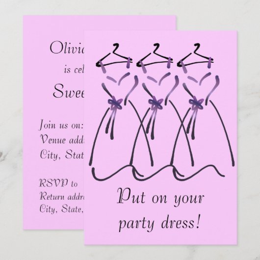 Elegant dress-ontwerp met slogan kaart (Voorkant / Achterkant)