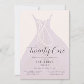 Elegant Dress Pearls Pink Blush Chic 21st Birthday Kaart (Voorkant)