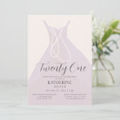 Elegant Dress Pearls Pink Blush Chic 21st Birthday Kaart (Staand voorkant)