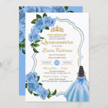 Elegant Dress Quinceanera Light Blue Rozen Invitat