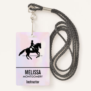 Elegant Dressage Rider op Waterverf achtergrond Badge