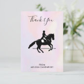 Elegant Dressage Rider op Waterverf achtergrond Bedankkaart (Staand voorkant)