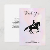 Elegant Dressage Rider op Waterverf achtergrond Bedankkaart (Voorkant / Achterkant)