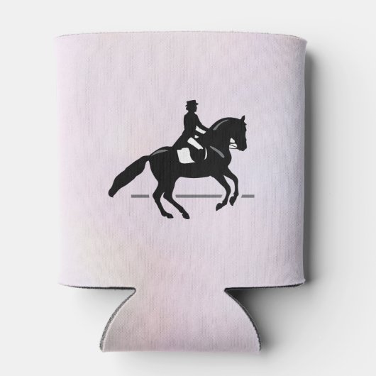 Elegant Dressage Rider op Waterverf achtergrond Blikjeskoeler (Achterkant)