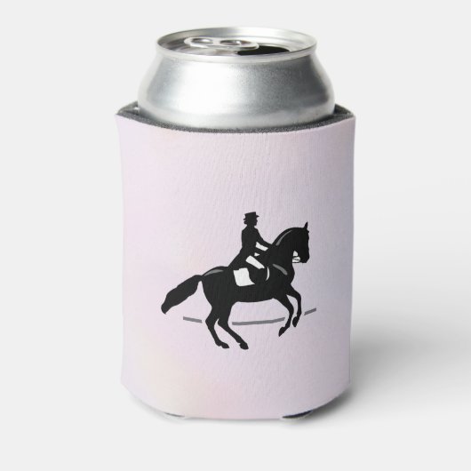 Elegant Dressage Rider op Waterverf achtergrond Blikjeskoeler (Blikje Achterkant)