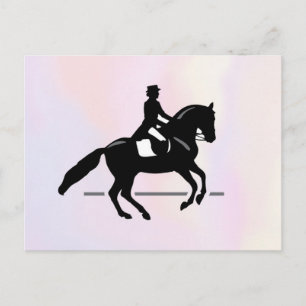 Elegant Dressage Rider op Waterverf achtergrond Briefkaart