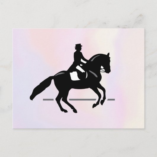 Elegant Dressage Rider op Waterverf achtergrond Briefkaart (Voorkant)