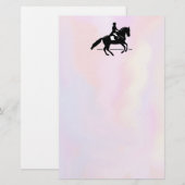 Elegant Dressage Rider op Waterverf achtergrond Briefpapier (Voorkant / Achterkant)