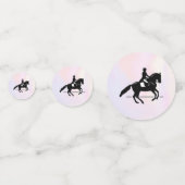 Elegant Dressage Rider op Waterverf achtergrond Confetti (Achterkanten)