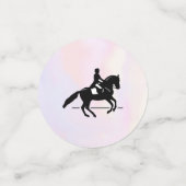 Elegant Dressage Rider op Waterverf achtergrond Confetti (Kleine voorkant)