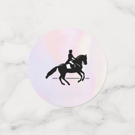 Elegant Dressage Rider op Waterverf achtergrond Confetti (Kleine voorkant)