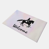 Elegant Dressage Rider op Waterverf achtergrond Deurmat (Schuin)