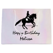 Elegant Dressage Rider op Waterverf achtergrond Groot Cadeauzakje (Voorkant)