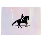 Elegant Dressage Rider op Waterverf achtergrond Groot Cadeauzakje (Achterkant)