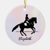 Elegant Dressage Rider op Waterverf achtergrond Keramisch Ornament (Voorkant)