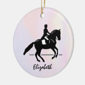 Elegant Dressage Rider op Waterverf achtergrond Keramisch Ornament (Links)