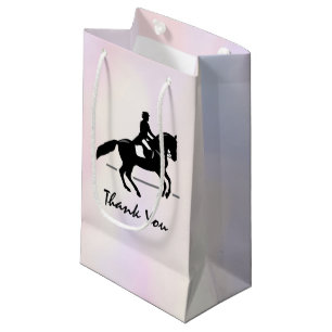 Elegant Dressage Rider op Waterverf achtergrond Klein Cadeauzakje
