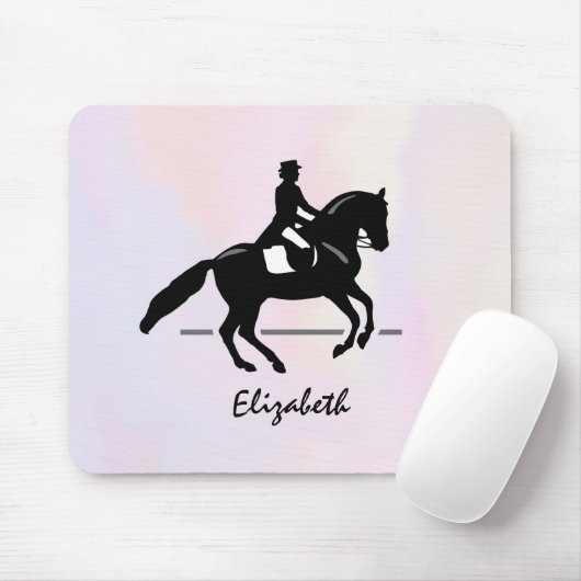 Elegant Dressage Rider op Waterverf achtergrond Muismat (Met muis)