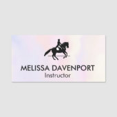 Elegant Dressage Rider op Waterverf achtergrond Naamplaatje (Voorkant)