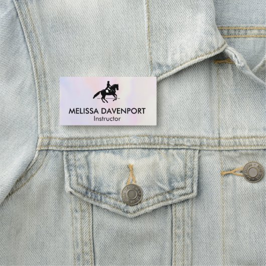 Elegant Dressage Rider op Waterverf achtergrond Naamplaatje (In situ)