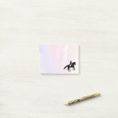 Elegant Dressage Rider op Waterverf achtergrond Post-it® Notes (Op bureau)