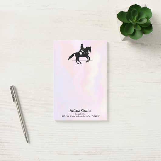 Elegant Dressage Rider op Waterverf achtergrond Post-it® Notes (Kantoor)