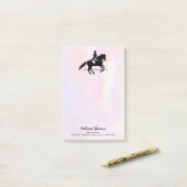 Elegant Dressage Rider op Waterverf achtergrond Post-it® Notes (Op bureau)