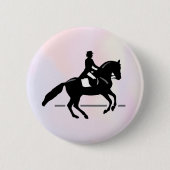 Elegant Dressage Rider op Waterverf achtergrond Ronde Button 5,7 Cm (Voorkant)