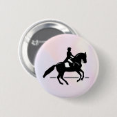 Elegant Dressage Rider op Waterverf achtergrond Ronde Button 5,7 Cm (Voorkant /achterkant)