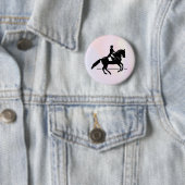 Elegant Dressage Rider op Waterverf achtergrond Ronde Button 5,7 Cm (In situ)