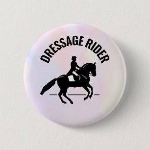 Elegant Dressage Rider op Waterverf achtergrond Ronde Button 5,7 Cm
