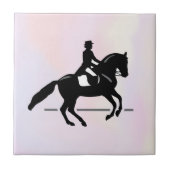 Elegant Dressage Rider op Waterverf achtergrond Tegeltje (Voorkant)