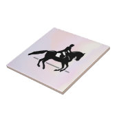 Elegant Dressage Rider op Waterverf achtergrond Tegeltje (Zijkant)