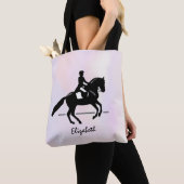 Elegant Dressage Rider op Waterverf achtergrond Tote Bag (Dichtbij)
