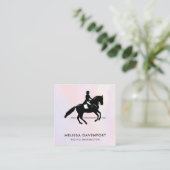 Elegant Dressage Rider op Waterverf achtergrond Vierkante Visitekaartje (Staand voorkant)