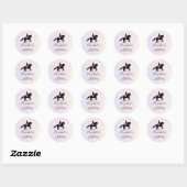 Elegant Dressage Rider op Waterverf Opslaan Datum Ronde Sticker (Vel)