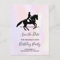 Elegant Dressage Rider op Waterverf Opslaan Datum