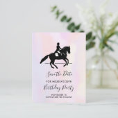 Elegant Dressage Rider op Waterverf Opslaan Datum Uitnodiging Briefkaart (Staand voorkant)
