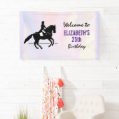 Elegant Dressage Rider over de Waterverf van de ve Spandoek (Insitu)