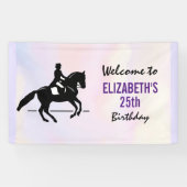 Elegant Dressage Rider over de Waterverf van de ve Spandoek (Horizontaal)