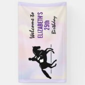 Elegant Dressage Rider over de Waterverf van de ve Spandoek (Verticaal)