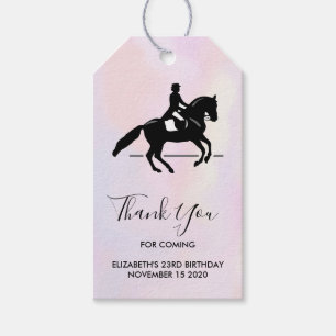 Elegant Dressage Rider over Waterverf Dank u wel Cadeaulabel
