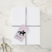 Elegant Dressage Rider over Waterverf Dank u wel Cadeaulabel (Met Touw)