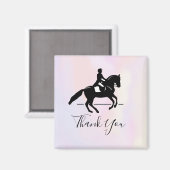 Elegant Dressage Rider over Waterverf Dank u wel Magneet (Voorkant / Achterkant)