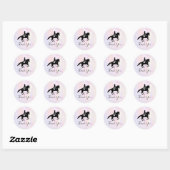Elegant Dressage Rider over Waterverf Dank u wel Ronde Sticker (Vel)